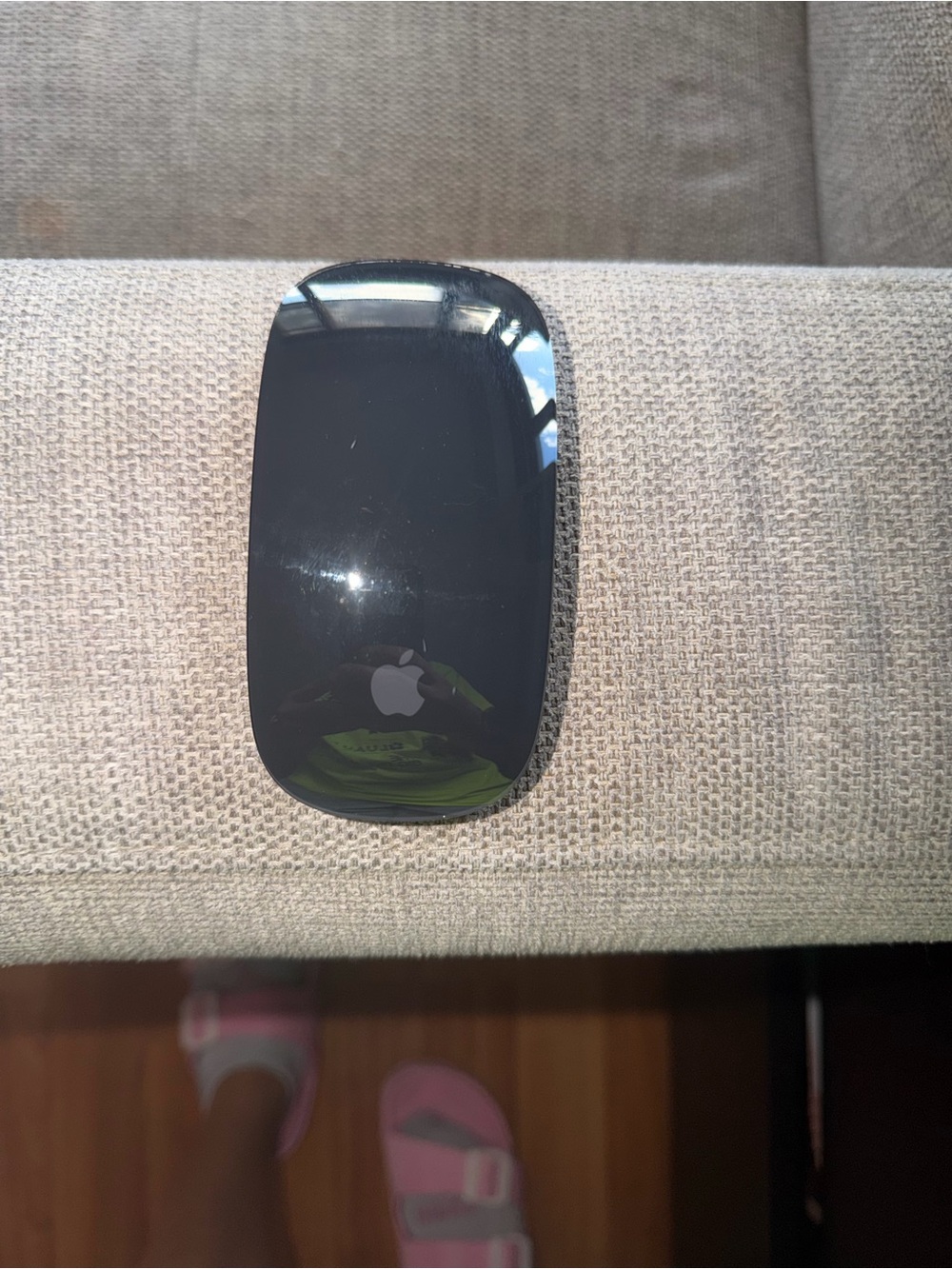 Apple Magic Mouse — Glossy Black Top with Silver Logo